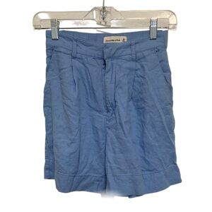 Abercrombie & Fitch Women's High Waist Shorts - Light Blue